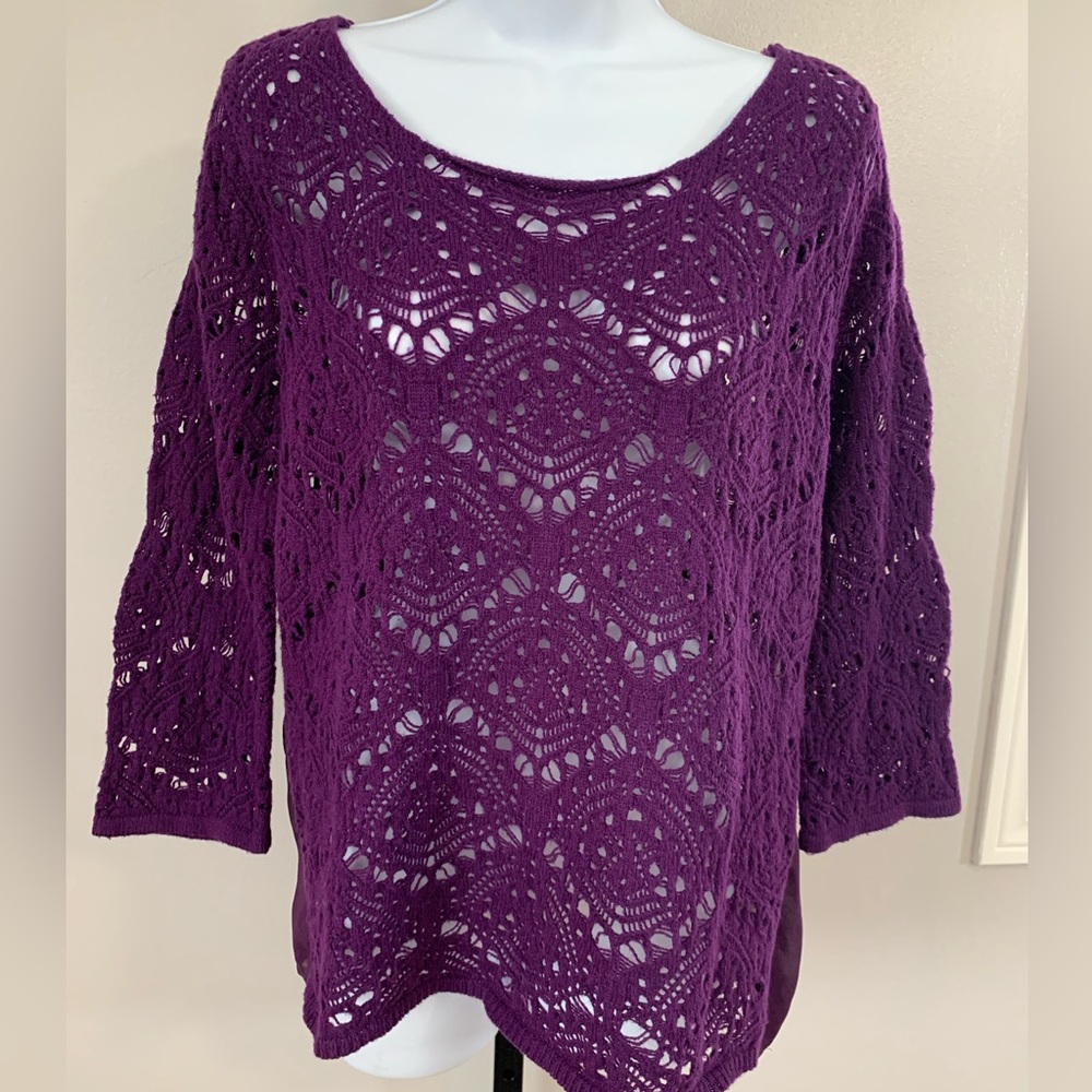 Vintage America Deep Purple Crochet Top